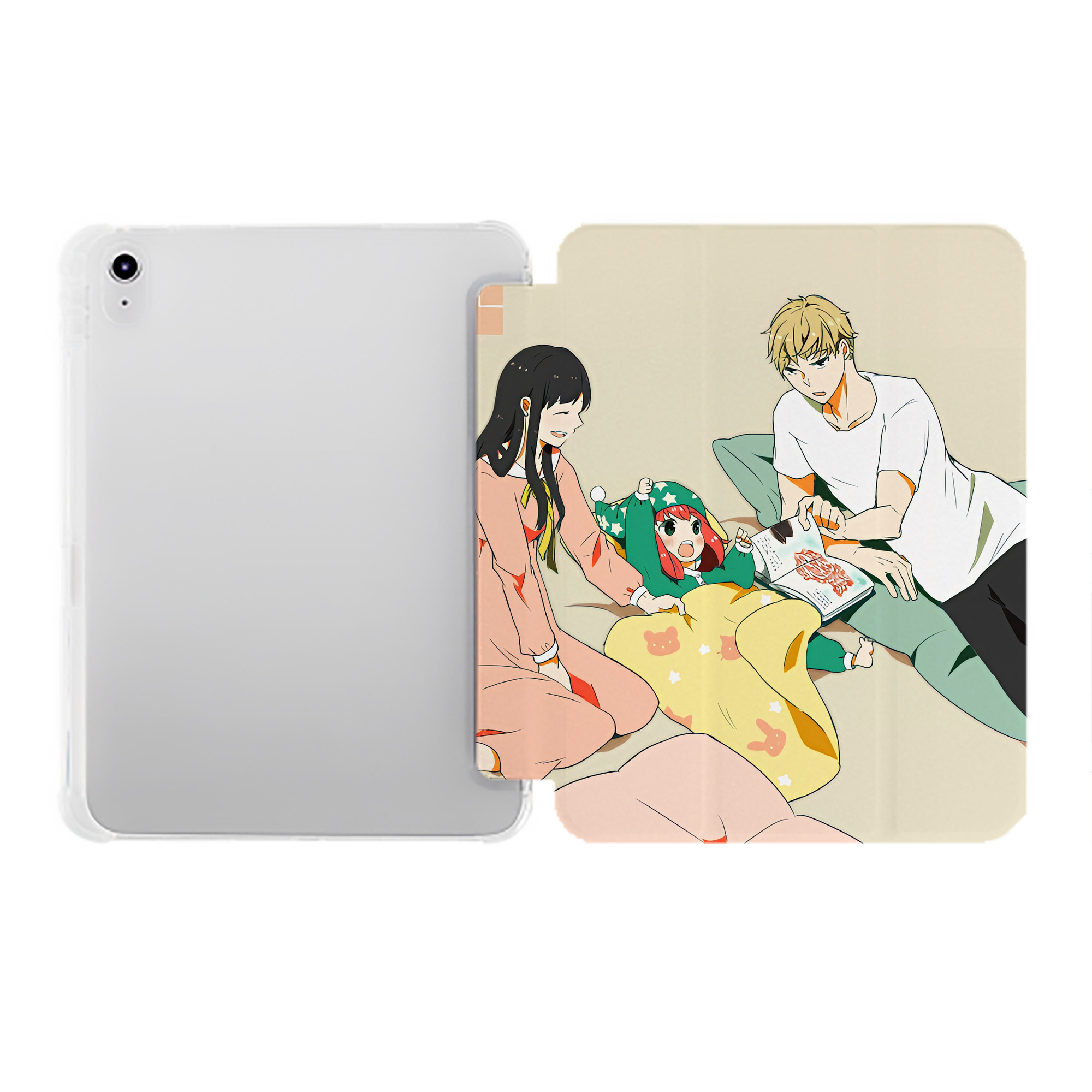 （画像用） SPY×FAMILY间谍家家酒 IPad ケース ペン収納付き 三つ折りスタンド PUレザー×シリコン 対応機種9.5/10.5/10.9インチ